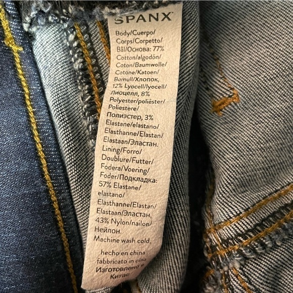 Spanx Distressed Ankle Skinny Jeans, Medium Wash - Picture 11 of 12